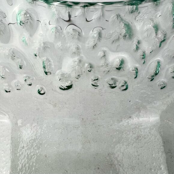 Large Blue Bubble Star Nautical Decorative Hammered Glass Bowl Retro MCM - Picture 5 of 10